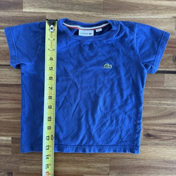 Lacoste Kid's Blue Short Sleeve Crew Neck Tee Size 4 Preppy Classic Sporty - Picture 3 of 11